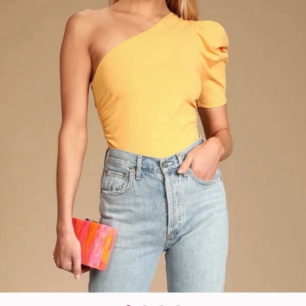 Yellow Asymmetrical Bodysuit